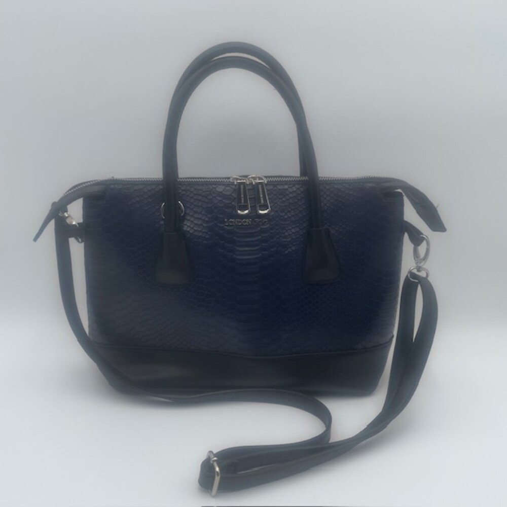 London Fog Dark Blue Crossbody Hand Carry Women's Purse